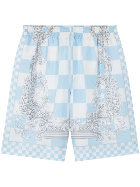 Versace Medusa Contrasto silk shorts Blue 10024761A10864