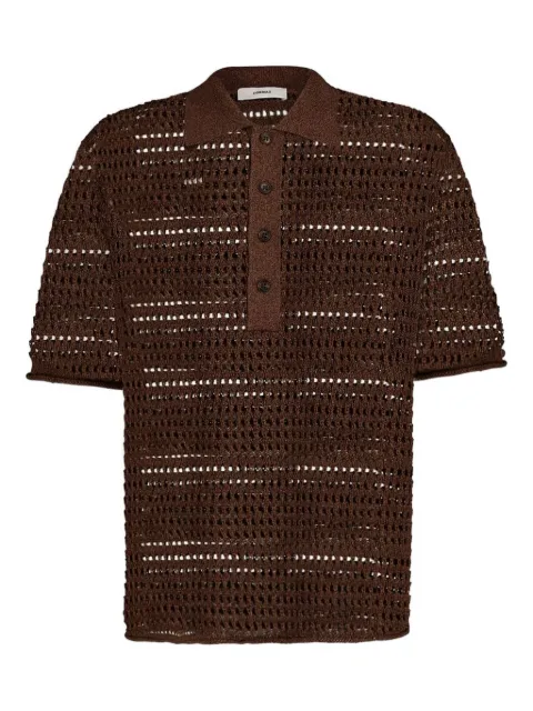 COMMAS open-work polo shirt Brown K025