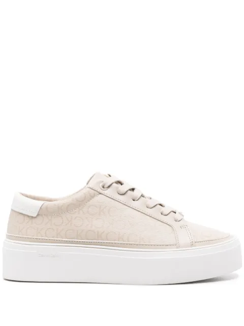 Calvin Klein logo-print flatform sneakers Neutrals HW0HW01911