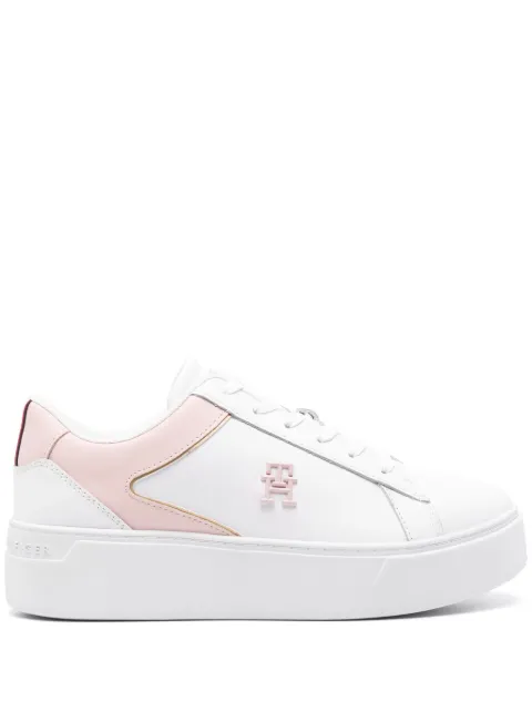 Tommy Hilfiger Court 45mm leather flatform sneakers White FW0FW07910