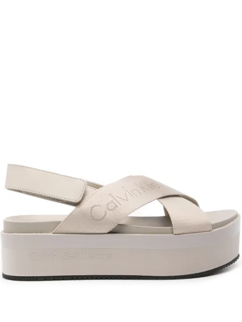Calvin Klein Jeans 55mm slingback flatform sandals Neutrals YW0YW01362