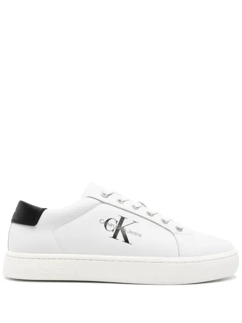 Calvin Klein Jeans logo-embossed leather sneakers White YM0YM00491