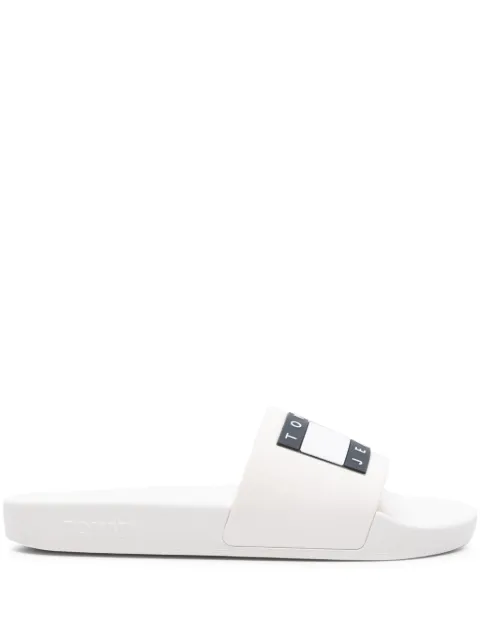 Tommy Jeans Flag-logo pool slides Neutrals EN0EN02115
