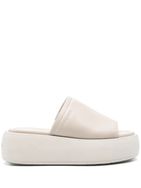 Calvin Klein leather flatform sandals Neutrals HW0HW01943