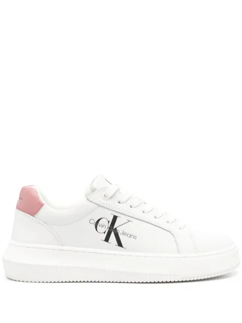 Calvin Klein Jeans logo-print leather sneakers White YW0YW00823