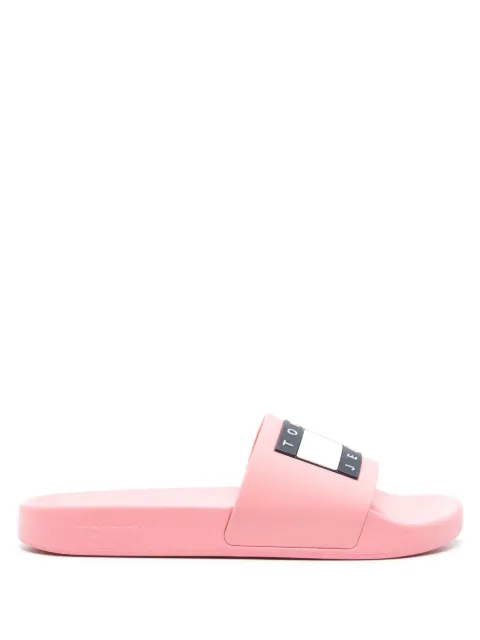 Tommy Jeans Flag-logo pool slides Pink EN0EN02115