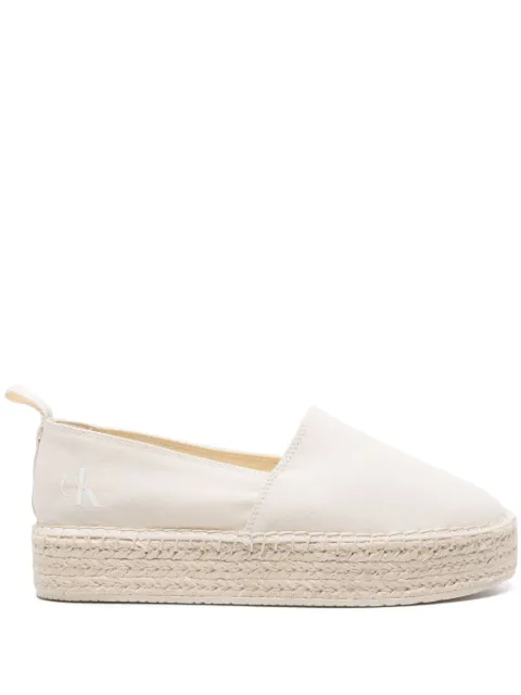 Calvin Klein Jeans 35mm logo-print flatform espadrilles White YW0YW01378