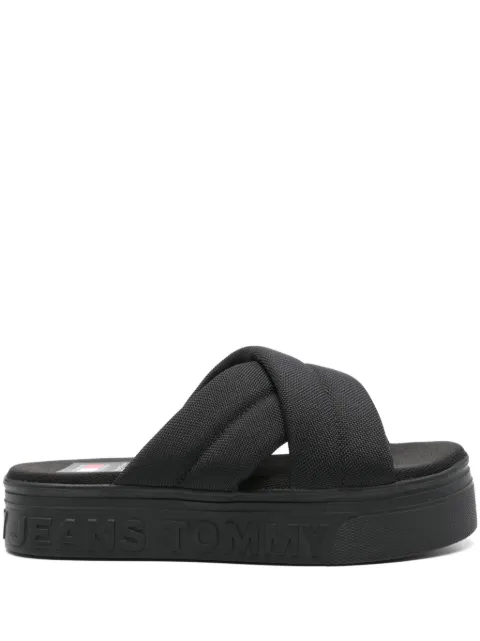 Tommy Jeans logo-embossed platform sandals Black EN0EN02465
