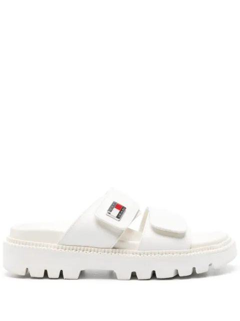 Tommy Jeans logo-plaque padded sandals White EN0EN02560