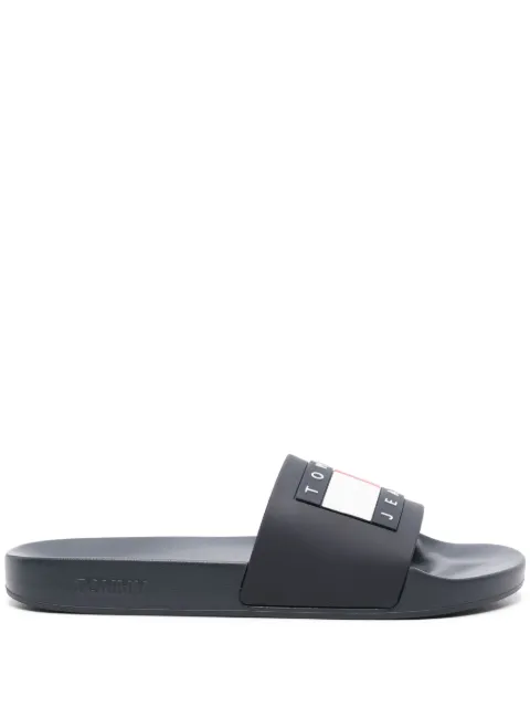 Tommy Jeans raised-logo open-toe slides Blue EM0EM01191