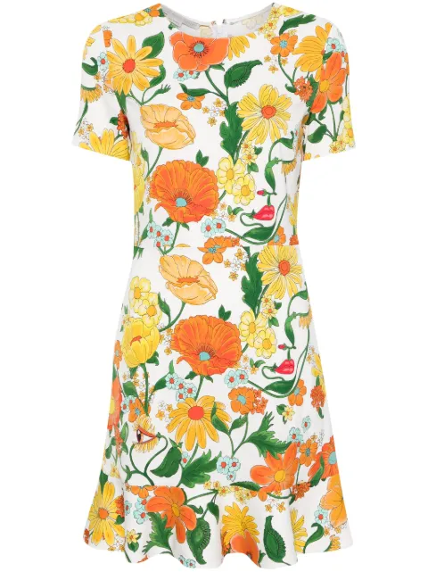 Stella McCartney floral-print peplum dress White 6A02213DS300