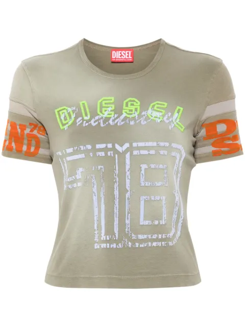 Diesel T-Uncusl flocked-logo T-shirt Green A132430AKAQ