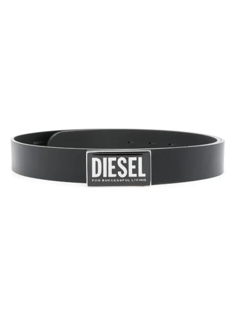 Diesel logo-plaque leather belt Black X09945PR227