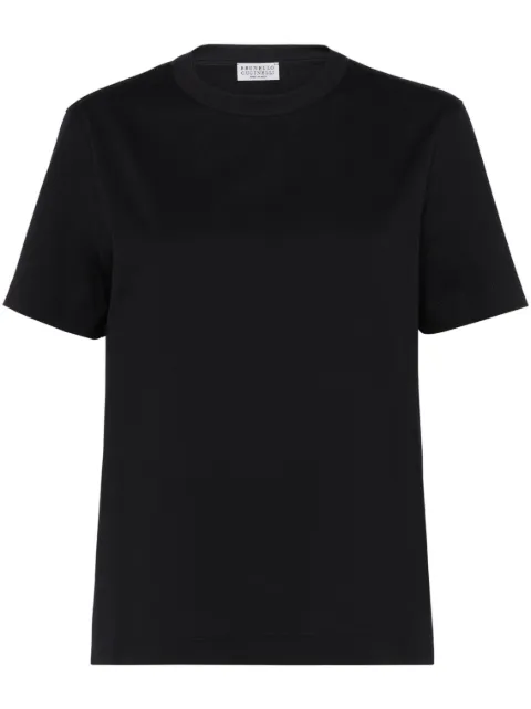 Brunello Cucinelli Monili-trim cotton T-shirt Black M0T81BI100C101