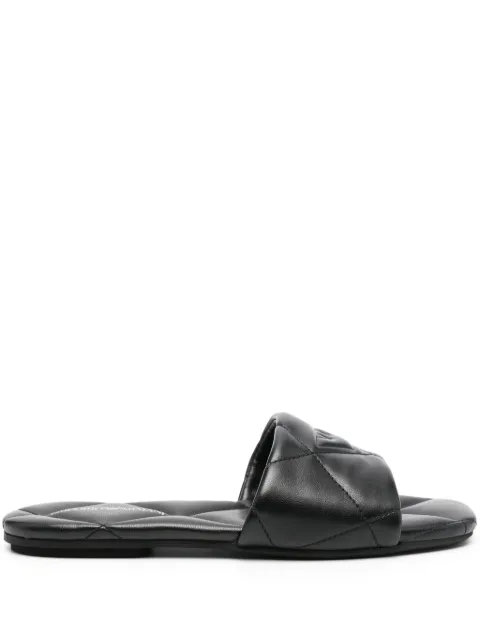 Emporio Armani Eagle-motif quilted sandals Black X3P826XF770