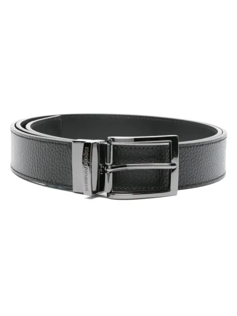 Emporio Armani grained leather belt Black Y4S195YLO8J