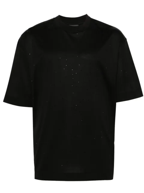 Emporio Armani rhinestone-embellished jersey T-shirt Black 3D1TC91JUVZ