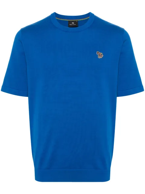 PS Paul Smith Zebra-patch organic cotton T-shirt Blue M2R583YZM21858