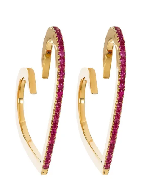 Cadar 18kt yellow gold Heart ruby earrings Gold ENEGY003RBV2
