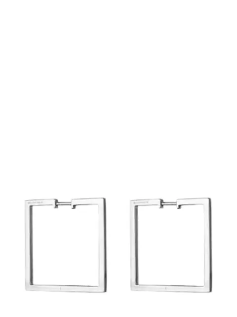 Cadar 18kt white gold Foundation square hoop earrings Silver FOEGW003