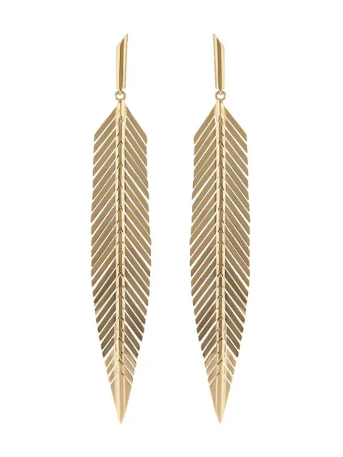 Cadar 18kt rose gold Feather drop earrings Pink FEEGR002V3
