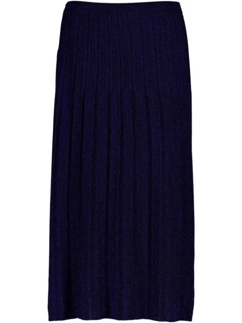 ZIMMERMANN ribbed lurex midi skirt Blue 4170SRS241