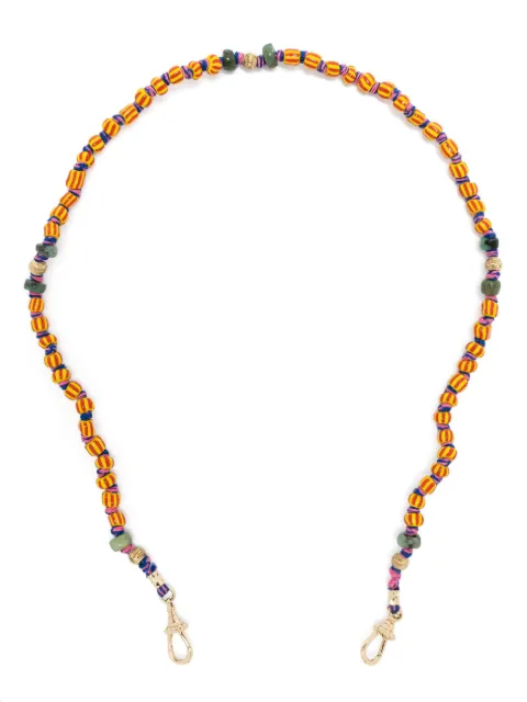 Marie Lichtenberg 9kt yellow gold Mauli Ghana beaded necklace Gold ML00336