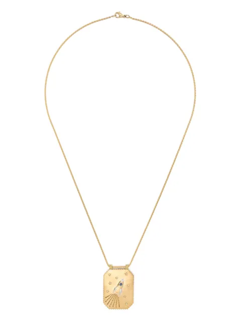 Marie Lichtenberg 18kt yellow gold Love You diamond and sapphire necklace Gold ML00839