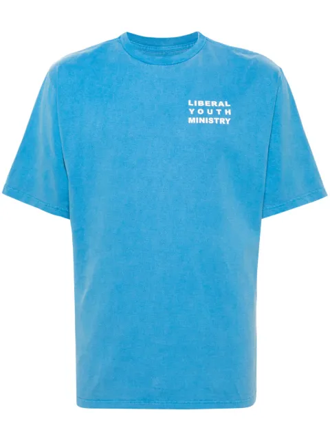 Liberal Youth Ministry logo-print cotton T-shirt Blue LYM05T103