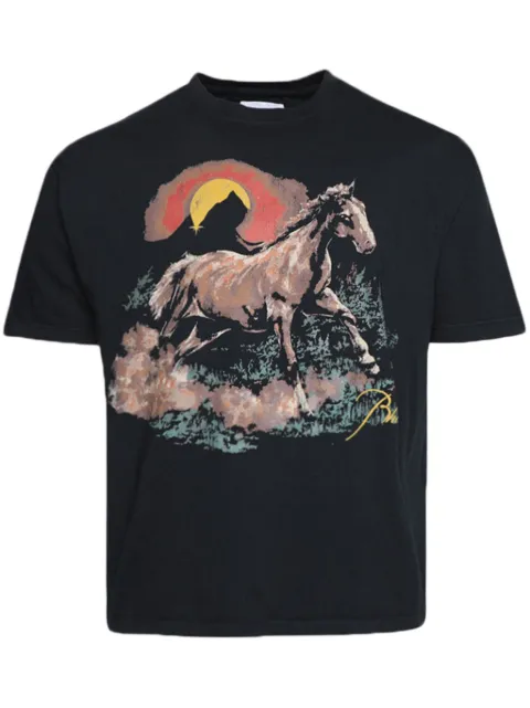 RHUDE Santos graphic-print cotton T-shirt Black RHPS24TT140126100610