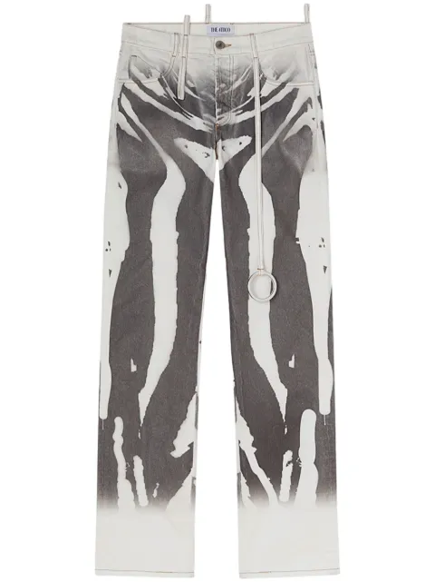 The Attico abstract-print jeans Grey 242WCP171D074