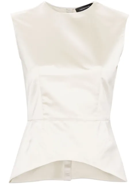 Fabiana Filippi round-neck satin blouse Neutrals TPD274F595D6700000