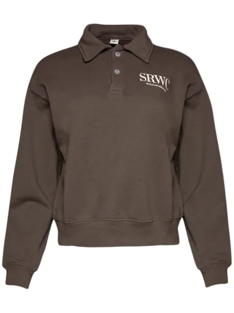 Sporty & Rich Upper East Side cotton polo Brown POAW235ER