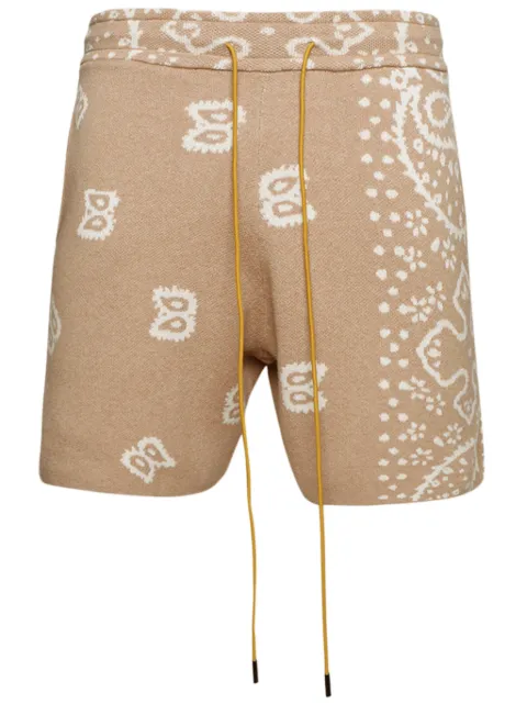RHUDE bandana-print knit shorts Neutrals RHPS24SH10973517