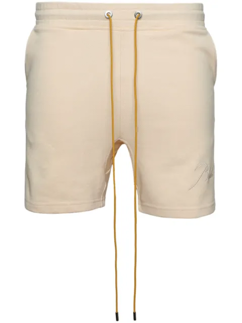 RHUDE logo-embroidered cotton track shorts Neutrals RHPS24SH153203720114
