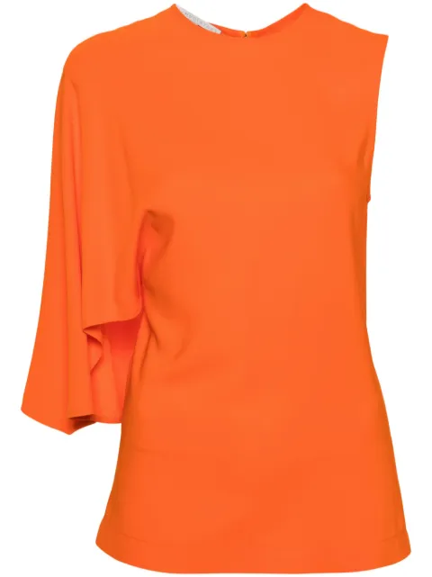 Stella McCartney asymmetric cape-detailed top Orange 6T01663DU300