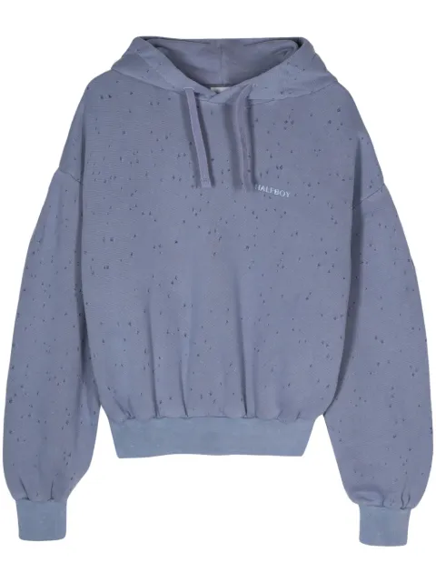 Halfboy logo-print hoodie Blue HSS241WFHO065031