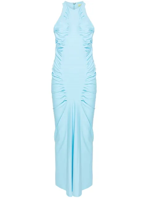 GAUGE81 halterneck ruched maxi dress Blue 22438