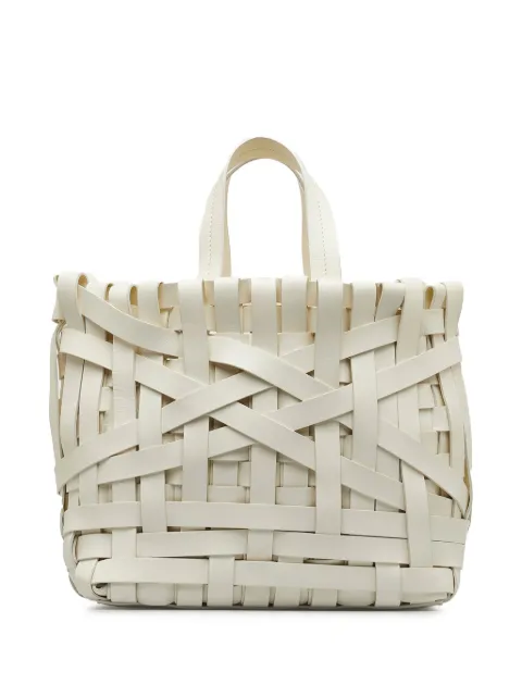 Jil Sander Pre-Owned 2023 woven basket leather handbag White HI17X18A8AYHV5BH