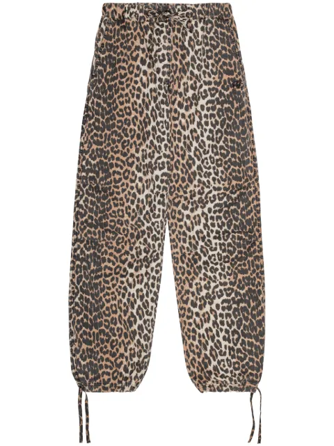 GANNI leopard-print cargo pants Black F9356