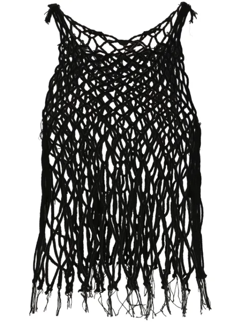 MM6 Maison Margiela mesh sleeveless tank top Black S62NC0153M13022