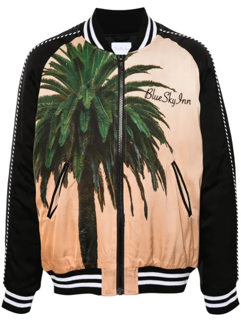 BLUE SKY INN graphic-print bomber jacket Black BS2304JK024