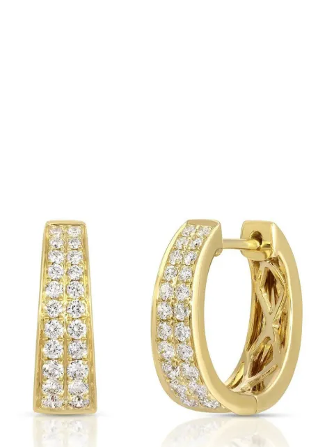 Anita Ko 18kt yellow gold pave Meryl diamond hoop earrings Gold AKDMYH10YG