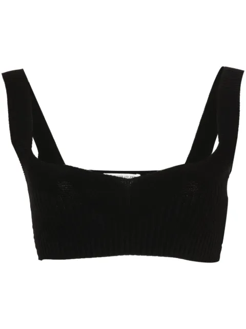 ALESSANDRO VIGILANTE ribbed cropped top Black VEPY75058A