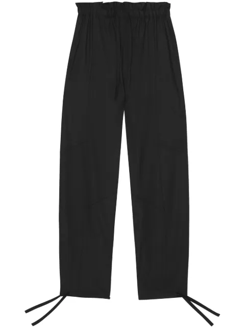 GANNI drawstring-waist trousers Black F8929