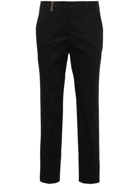 Peserico cropped slim-fit trousers Black P0471801037094