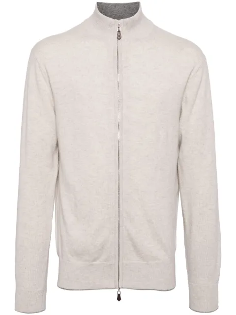 N.Peal Knightsbridge zip-up cardigan Neutrals NPG000192R