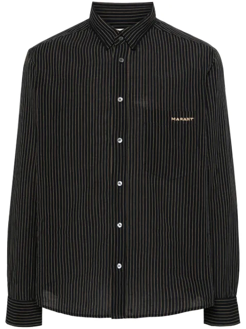 MARANT Jasolo striped cotton shirt Black CH0041HBB1I15H