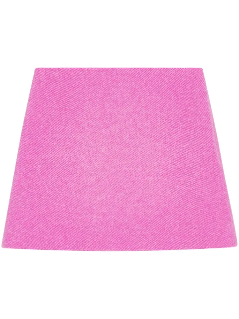 GANNI recycled wool-blend miniskirt Pink F9066