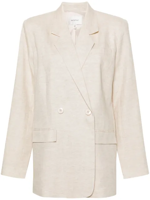 Gestuz double-breasted lyocell-blend blazer Neutrals 10908813